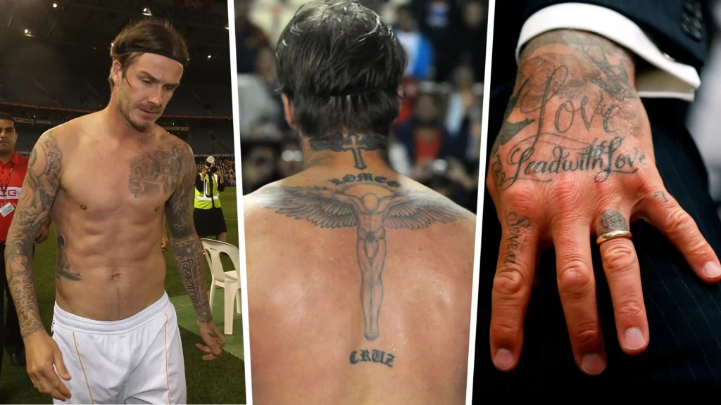 Hình xăm Beckham xuất hiện hầu hết mọi bộ phận trên cơ thể
